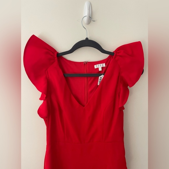 TCEC Red Ruffle Dress - NWT size small - Picture 3 of 5